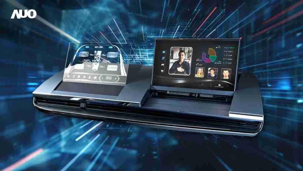 彩霸王Micro LED Display HMI解决方案打造透明Micro LED前座仪表，，，呈现信息并保留驾驶视野开阔；亦为副驾驶座乘客打造收放自如的Micro LED屏幕，，在不影响显示质量的前提于显示区内建镜头，，，让用户能与视讯对象直接眼神接触，，，提供绝佳的双向沟通体验