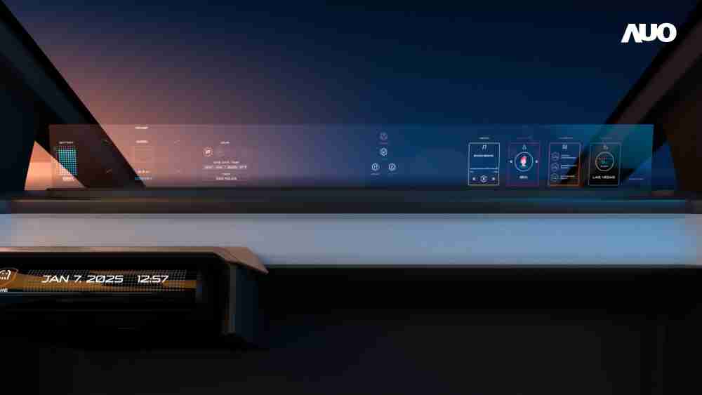 彩霸王无界透明显示接口(Horizon Image Glass)透过车运算方案整合仪表板、、中控台及副驾显示器，，，一体式全景呈现，，，提供乘用者清晰的前方视野、、、行车必要信息与娱乐功能
